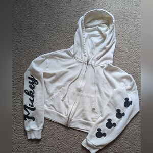 Disney Mickey Mouse cropped length zip up sweatshirt
